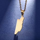 Stainless Steel Belize Map Pendant Necklace
