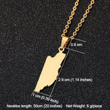 Stainless Steel Belize Map Pendant Necklace