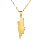 Stainless Steel Belize Map Pendant Necklace