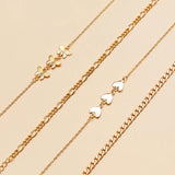 Geometric Chain Love Butterfly Anklet Woman