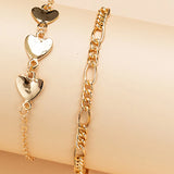 Geometric Chain Love Butterfly Anklet Woman