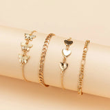 Geometric Chain Love Butterfly Anklet Woman