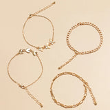 Geometric Chain Love Butterfly Anklet Woman