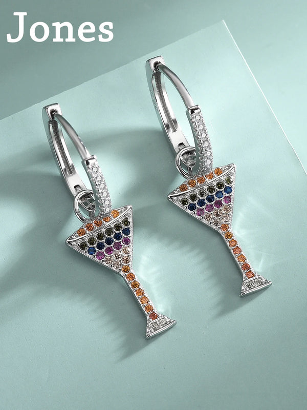 S925 Sterling Silver Cocktail Cup Earrings