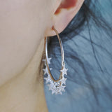 Europe Style Large Geometric Circle Hoop Earrings with Tassel for Women