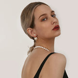 Europe Classic Letters Pearl Earrings Women Accessories