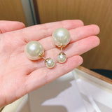 Europe Classic Letters Pearl Earrings Women Accessories
