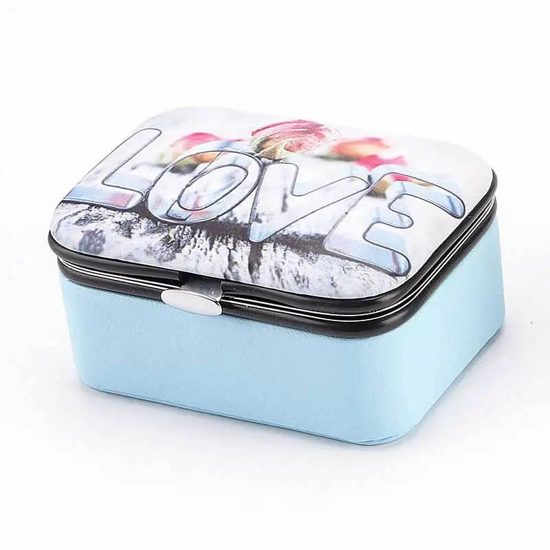 Europe Printed Jewelry Box Earrings Necklace Rings Travel Jewelry Organizer Box