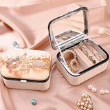 Europe Printed Jewelry Box Earrings Necklace Rings Travel Jewelry Organizer Box