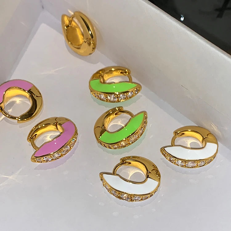 Europe Crystal Multicolor Earrings Women High Famous Jewelry Party