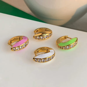 Europe Crystal Multicolor Earrings Women High Famous Jewelry Party