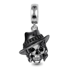 925 Silver Skeleton Charm Bead for Bracelet Pendant Halloween DIY Jewelry Gift