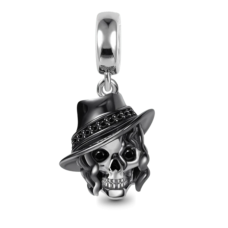 925 Silver Skeleton Charm Bead for Bracelet Pendant Halloween DIY Jewelry Gift
