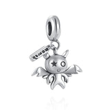 925 Silver Skeleton Charm Bead for Bracelet Pendant Halloween DIY Jewelry Gift