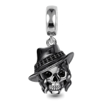 925 Silver Skeleton Charm Bead for Bracelet Pendant Halloween DIY Jewelry Gift