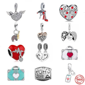 925 Silver Love Baby Bottle Bag Pendant for Bracelet DIY Jewelry Gift