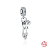 Europe Fine925 Cat Safety Chain Bead Silver Charm for Bracelet Pendant