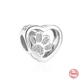 Europe Fine925 Cat Safety Chain Bead Silver Charm for Bracelet Pendant