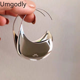 Europe Hot Silver Half Round Earrings Women High Jewelry