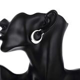 Europe Jewelry Silver Moon Circle Hoop Earrings U Shape Earrings