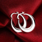 Europe Jewelry Silver Moon Circle Hoop Earrings U Shape Earrings