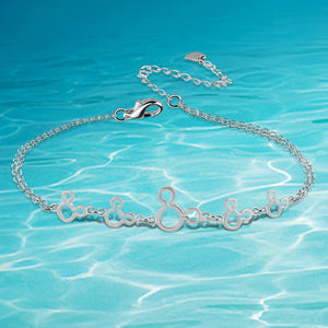 European Mickey Bracelet 925 Silver Bangles Wedding Jewelry