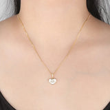 Europe Heart Pendant Necklace Enamel Love Pendant Clavicle Chain