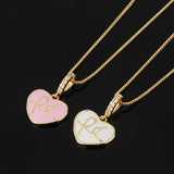 Europe Heart Pendant Necklace Enamel Love Pendant Clavicle Chain