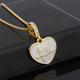 Europe Heart Pendant Necklace Enamel Love Pendant Clavicle Chain
