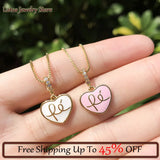 Europe Heart Pendant Necklace Enamel Love Pendant Clavicle Chain