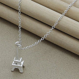 Europe Paris Tower Pendant Necklace 925 Sterling Silver Jewelry