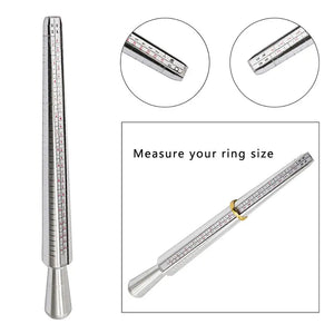 Europe Ring Sizer Mandrel and Stainless Iron Ring Sizer Gauge Set