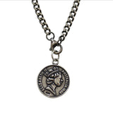 925 Sterling Silver Elizabeth Coin Necklace Vintage Style