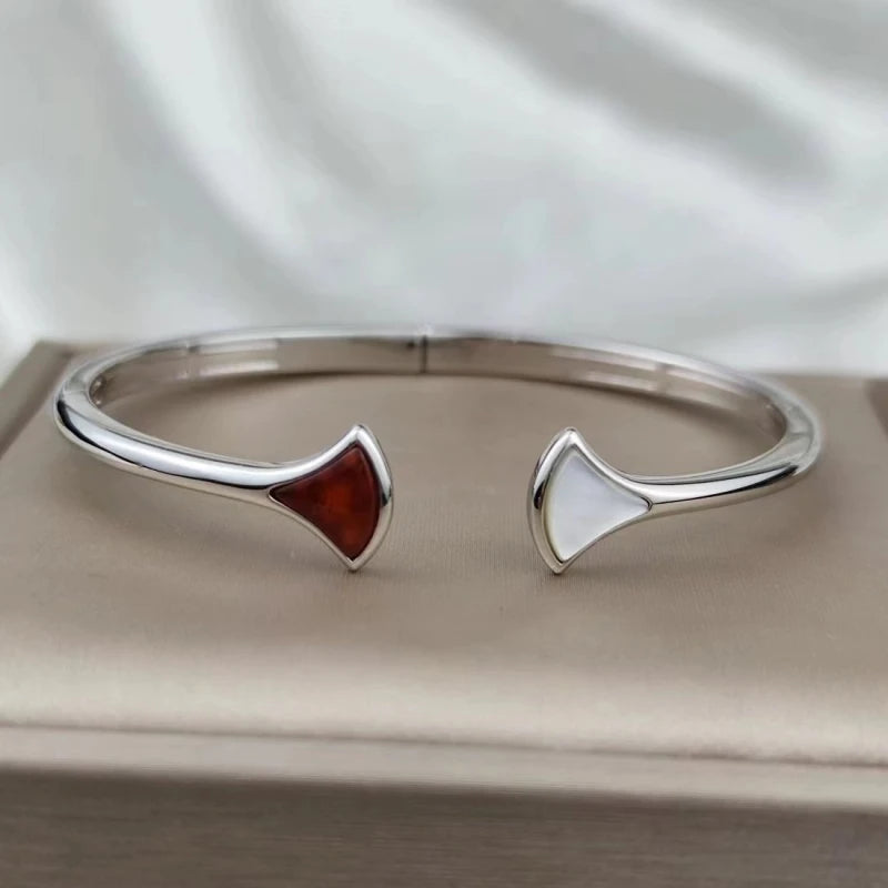 925 Silver Gilded Fritillaria Fan Bracelet for Women