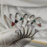 925 Silver Gilded Fritillaria Fan Bracelet for Women
