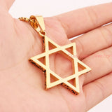 Hexagonal Star Stainless Steel Pendant Necklace Clavicle Chain