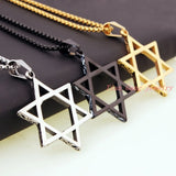 Hexagonal Star Stainless Steel Pendant Necklace Clavicle Chain
