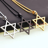 Hexagonal Star Stainless Steel Pendant Necklace Clavicle Chain