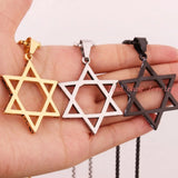 Hexagonal Star Stainless Steel Pendant Necklace Clavicle Chain