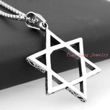 Hexagonal Star Stainless Steel Pendant Necklace Clavicle Chain