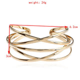 Hot Open Hollow Multi-Layer Metal Bracelet Cuff Bangles For Women