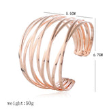 Hot Open Hollow Multi-Layer Metal Bracelet Cuff Bangles For Women