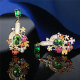 Europe & America Style Flower Dangle Earrings 925 Silver Needle
