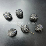 Trendy Black Rhine Stone Square Beads Necklace