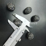 Trendy Black Rhine Stone Square Beads Necklace