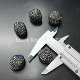 Trendy Black Rhine Stone Square Beads Necklace
