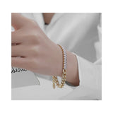 Exaggerated Zircon Chain Bracelet for Europe and America