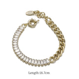 Exaggerated Zircon Chain Bracelet for Europe and America