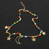 Pearl Rice Moon Pendant Necklace for Women