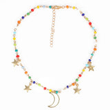 Pearl Rice Moon Pendant Necklace for Women